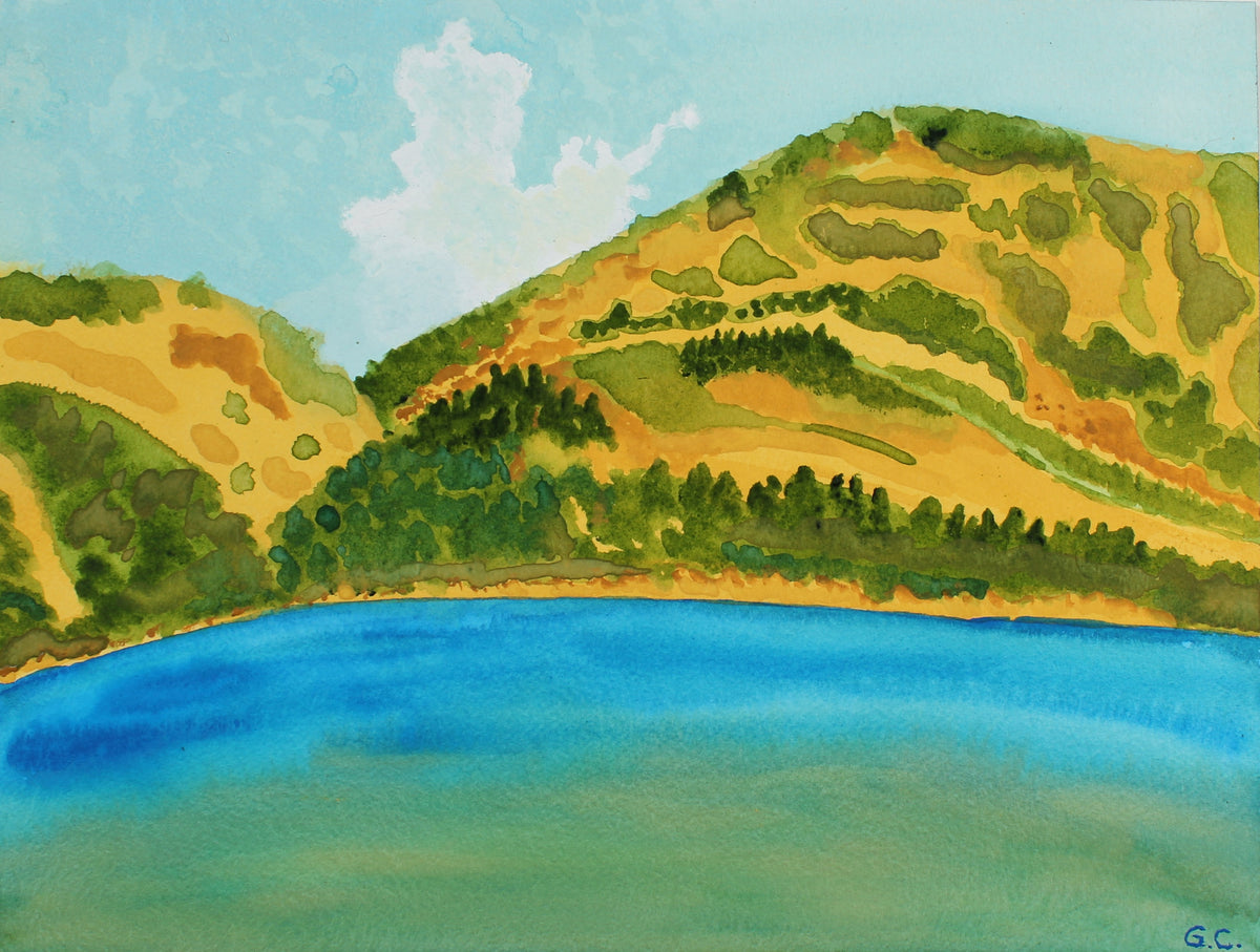 <i>California Summer Lake</i><br>2017 Watercolor & Gouache<br><br>#96221