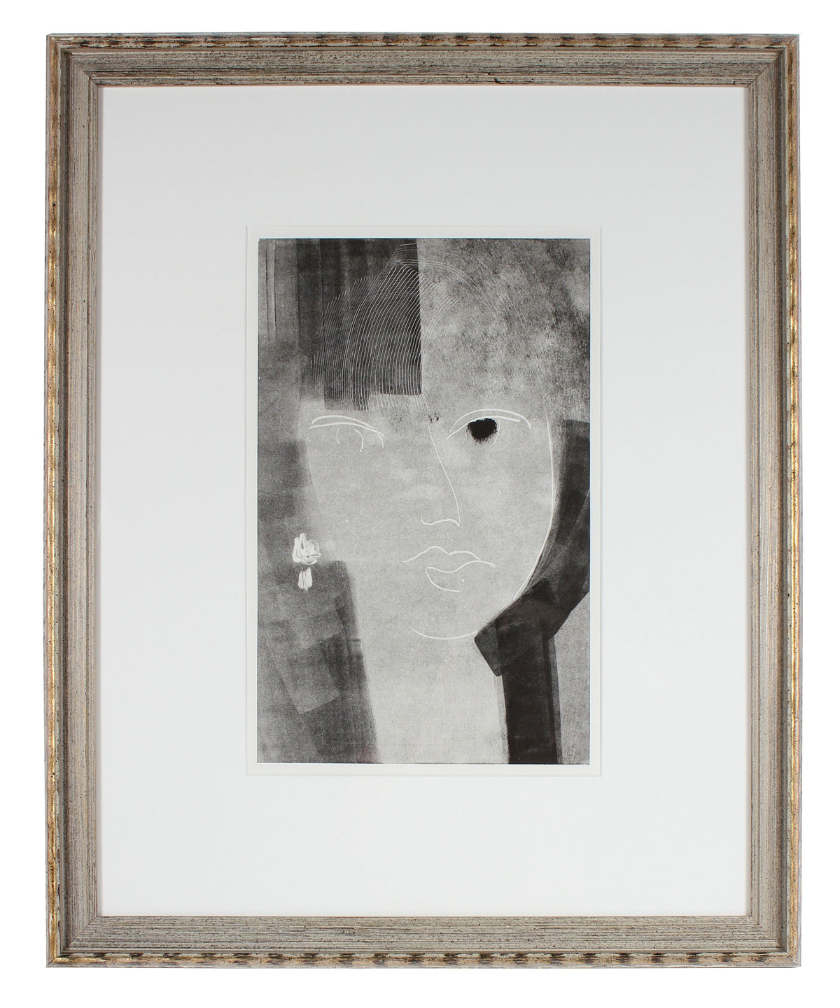 Monochromatic Abstracted Portrait &lt;br&gt;Late 20th Century Etching &lt;br&gt;&lt;br&gt;#96439