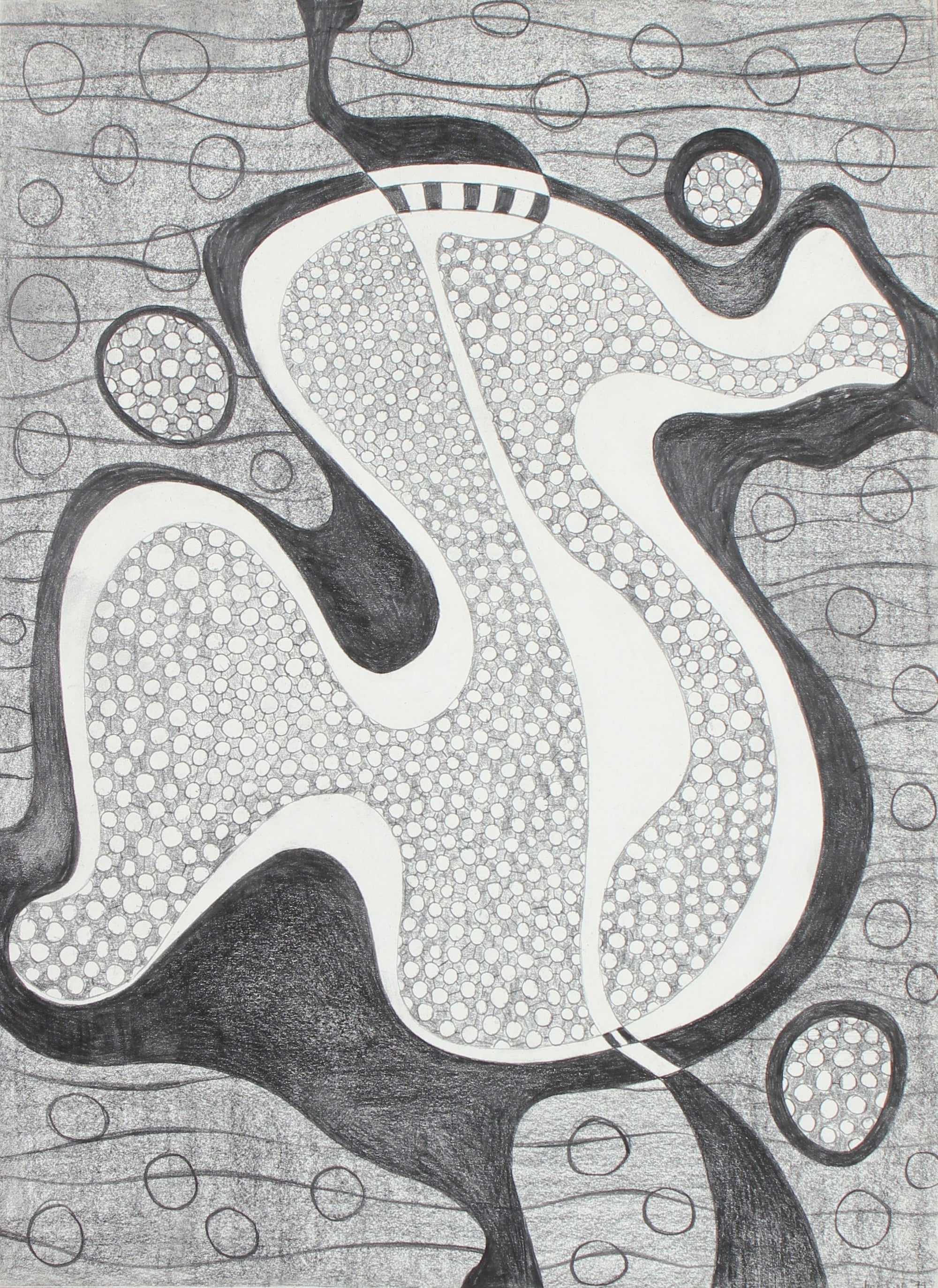 Cellular Monochromatic Abstract <br>1979 Graphite <br><br>#96531