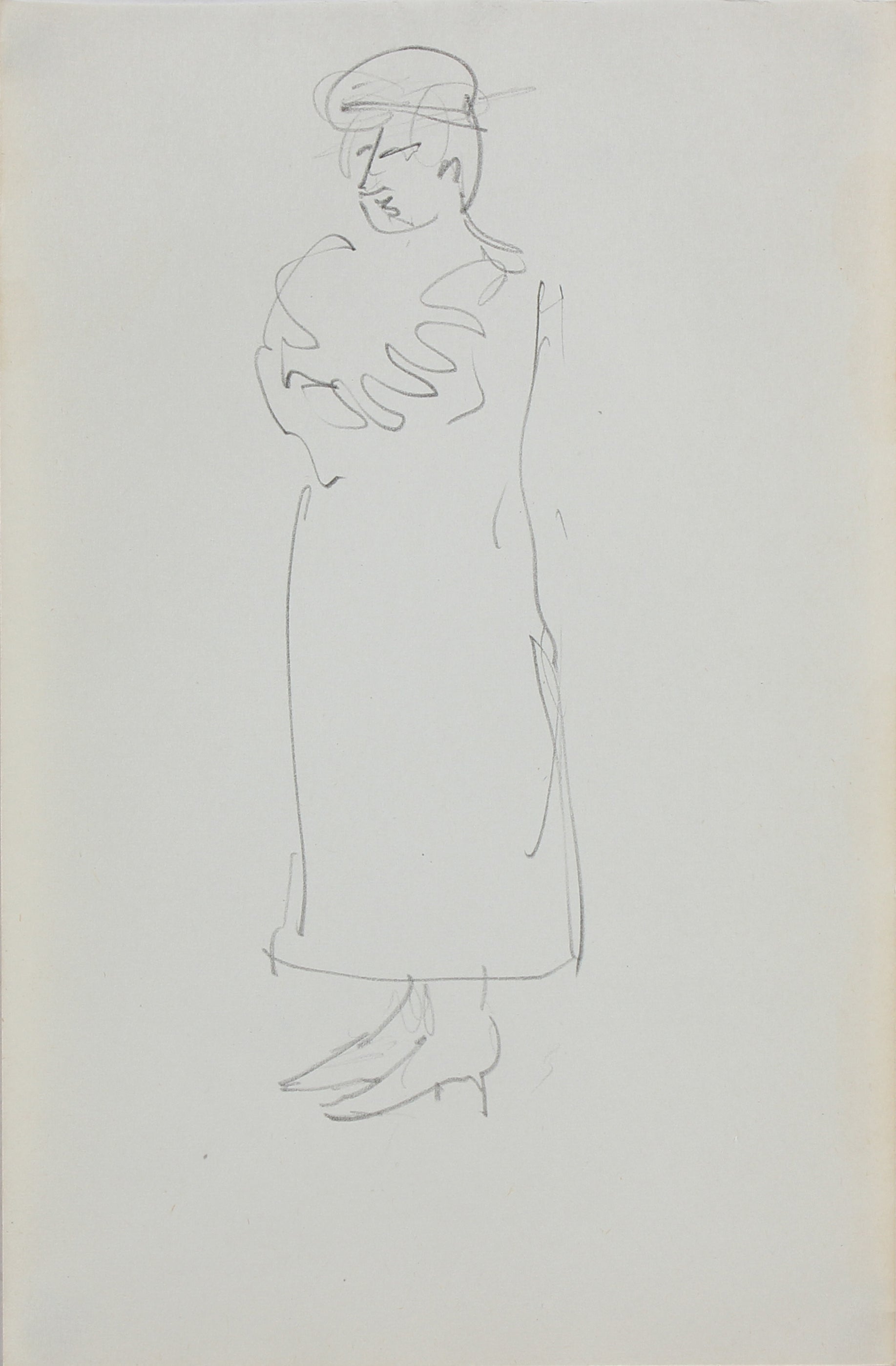 Monochromatic Drawing of a Man <br>1963 Graphite <br><br>#96745
