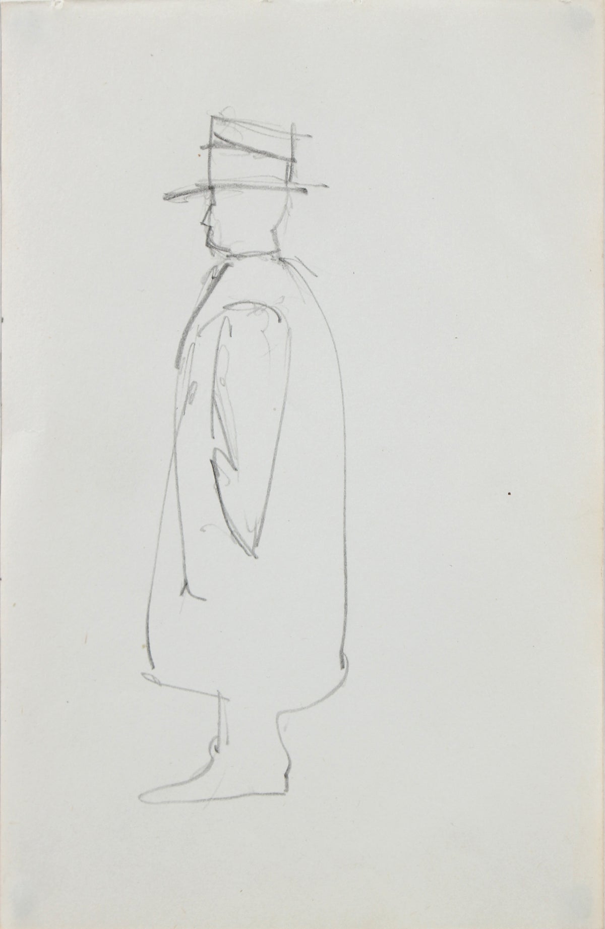Mid Century Man in Hat &lt;br&gt;1963 Graphite &lt;br&gt;&lt;br&gt;#96748