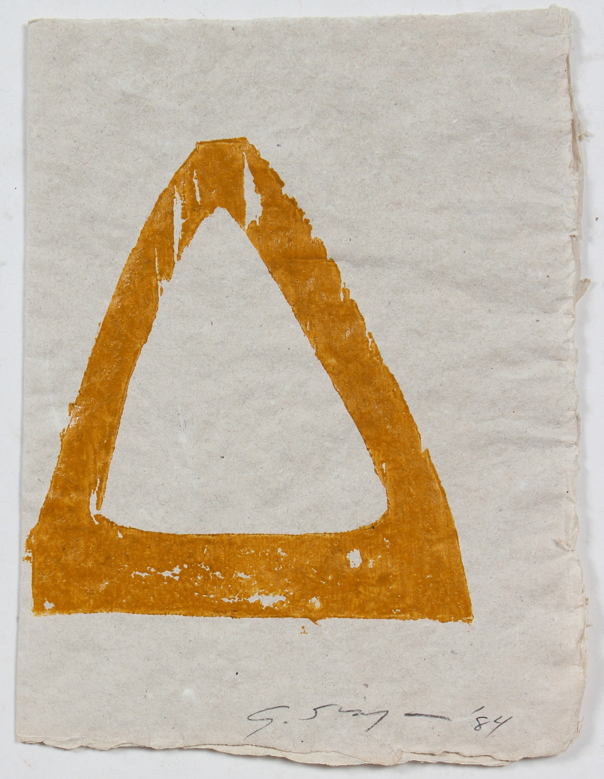 Orange Triangle &lt;br&gt;1984 Monotype on Handmade Paper with String &lt;br&gt;&lt;br&gt;#96817