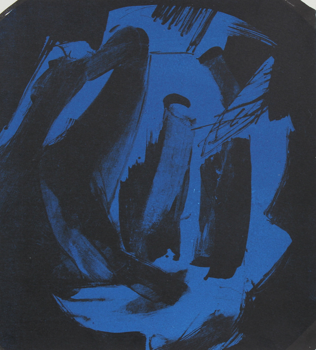 Abstract Print in Blue and Black&lt;br&gt;1997 Lithograph &lt;br&gt;&lt;br&gt;#96831