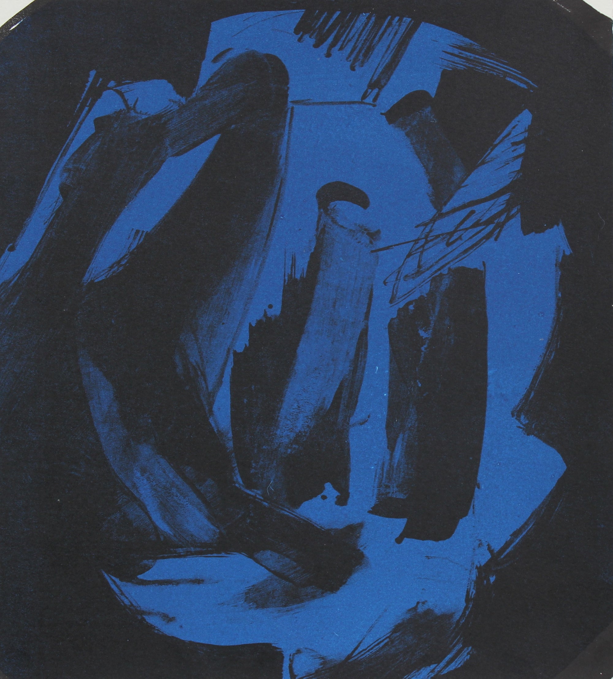Abstract Print in Blue and Black<br>1997 Lithograph <br><br>#96831