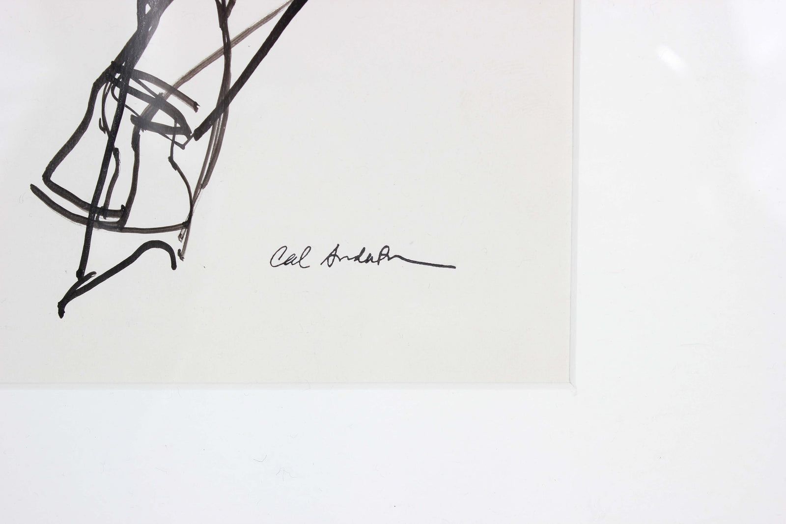 Figural Study of Musician<br>Mid 20th Century Ink on Paper<br><br>#97510