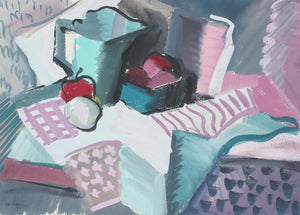 Cubist Still Life In Cool Tones <br>1943 Gouache <br><br>#97547