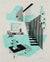 Mid Century Modern Home Interior Scene<br>Ink & Gouache<br><br>#97579