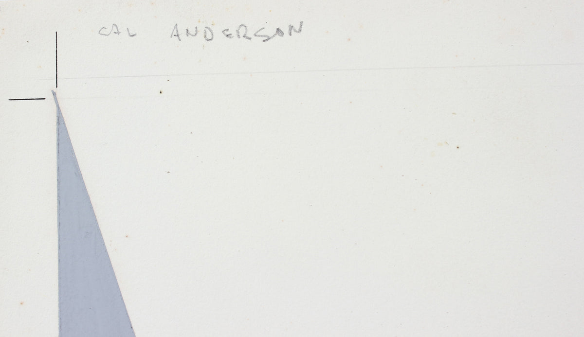 Monochromatic Abstract Cubist Drawing <br>Mid 20th Century Gouache & Pastel <br><br>#97617