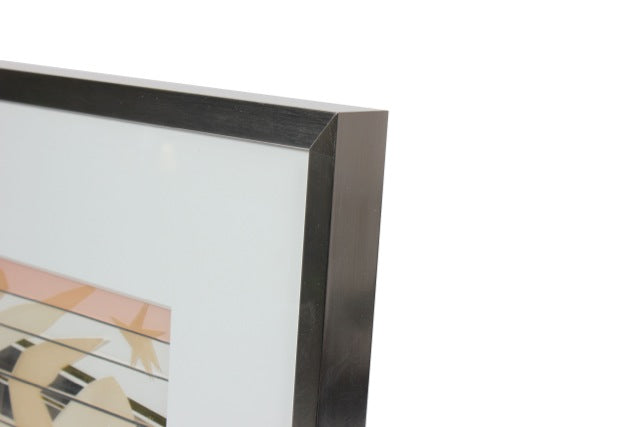 Figurative Collage in Silver Tones<br>Mid Century<br><br>#97695