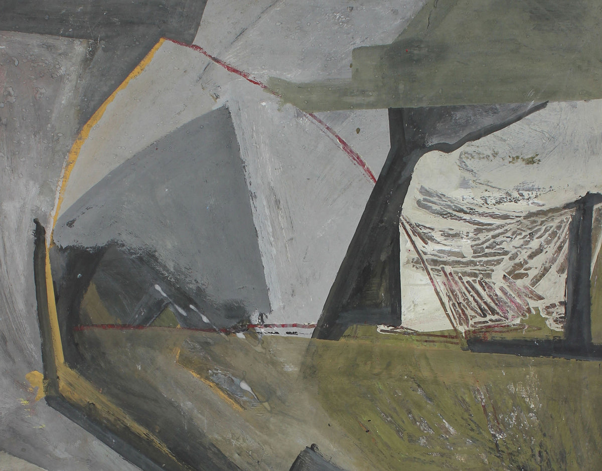 Modernist Geometric Abstract<br>1960s Acrylic<br><br>#97747