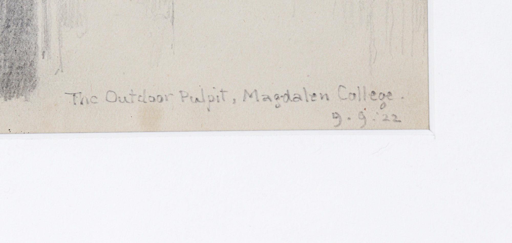 <i>The Outdoor Pulpit, Magdalen College</i><br>1922 Graphite<br><br>#9784