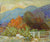 Cactus with Mountain Scene <br>20th Century Oil <br><br>#97858