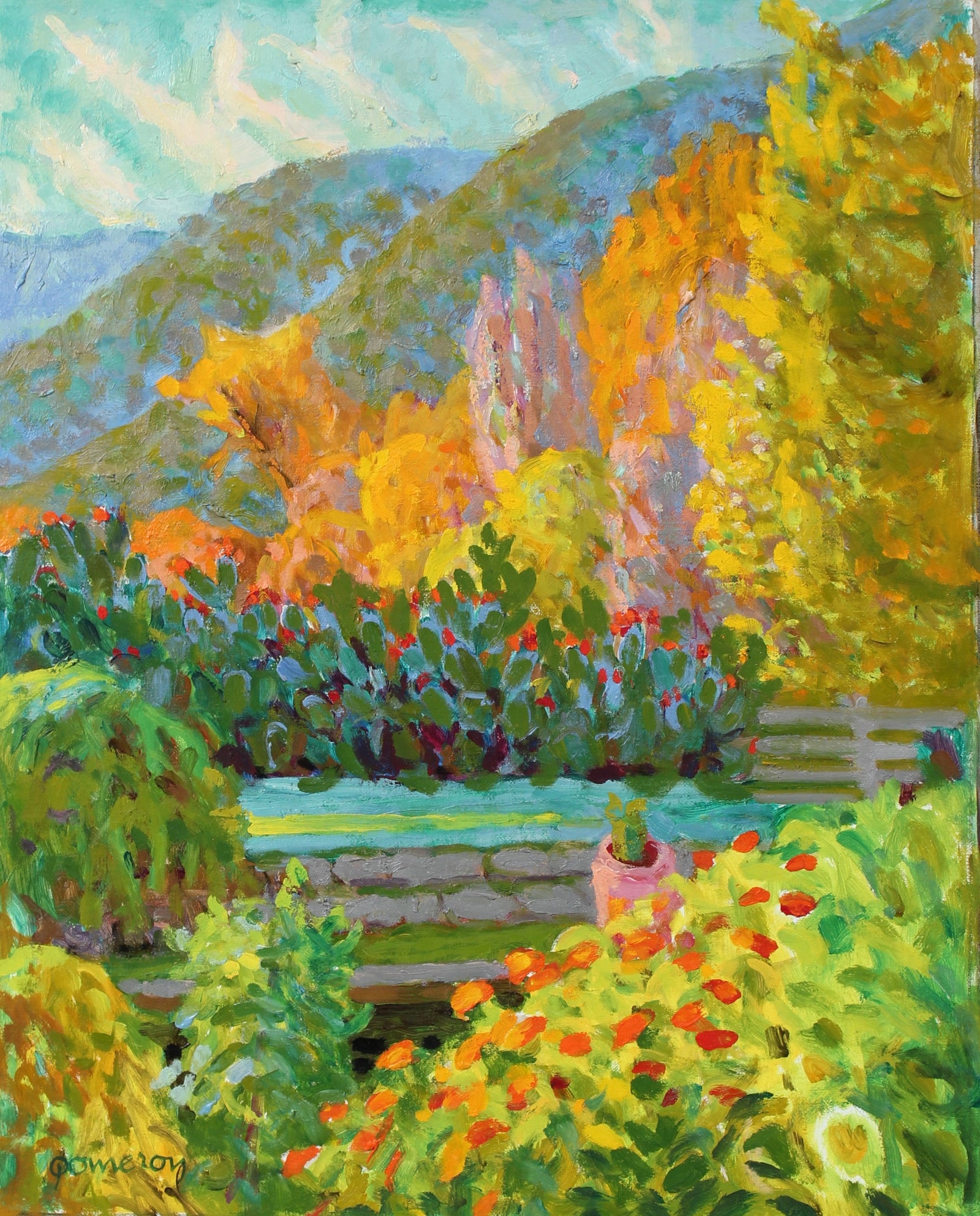 Colorful Lush Landscape <br>20th Century Oil <br><br>#97859