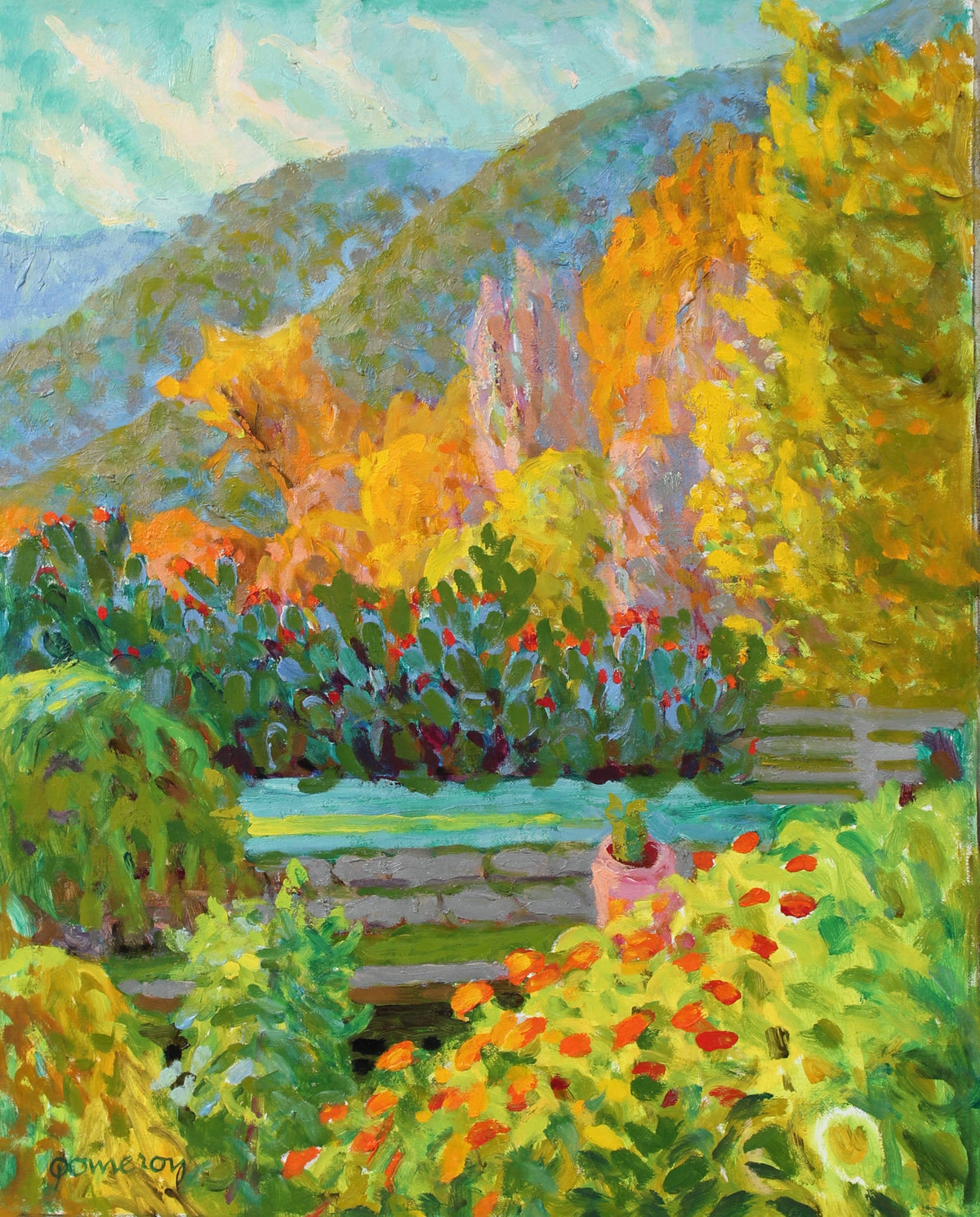 Colorful Lush Landscape &lt;br&gt;20th Century Oil &lt;br&gt;&lt;br&gt;#97859