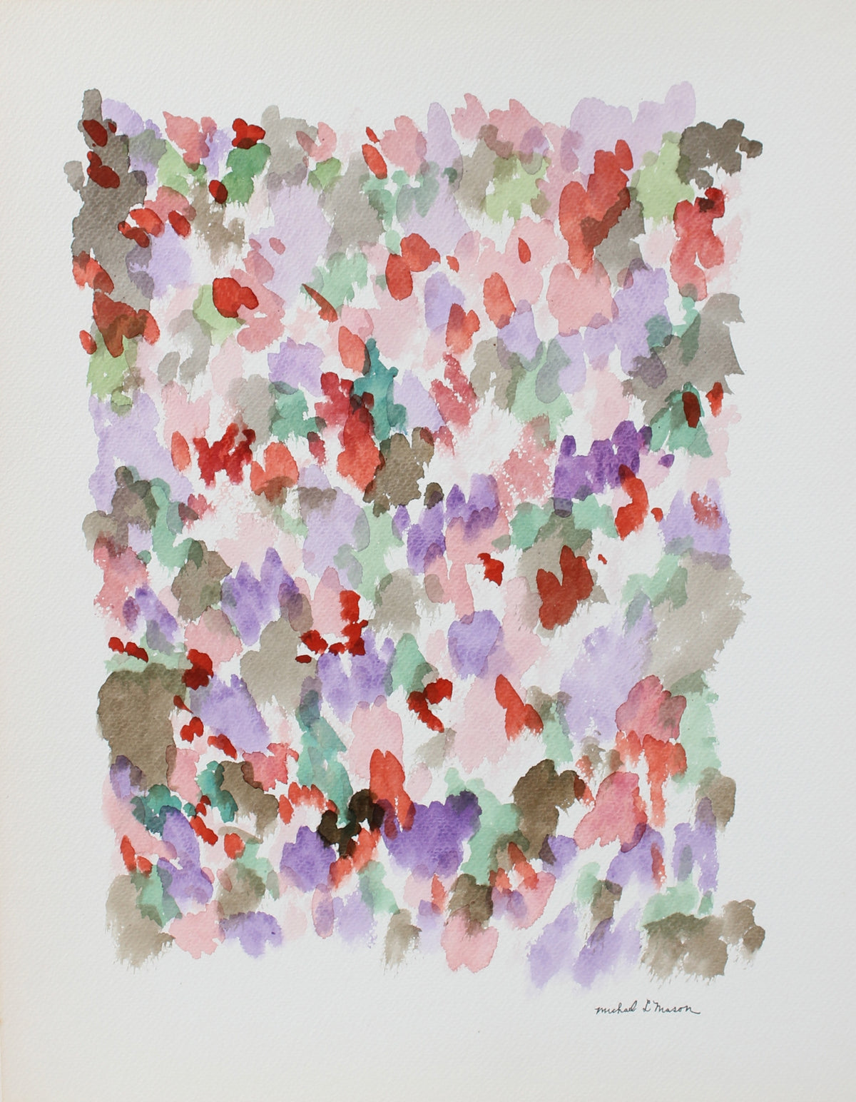 Abstracted Floral Color Field&lt;br&gt;1963 Watercolor&lt;br&gt;&lt;br&gt;#98117