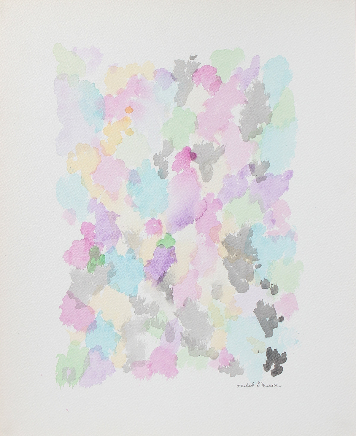 Serene Floral Pastel Abstract &lt;br&gt;1963 Watercolor &lt;br&gt;&lt;br&gt;#98120