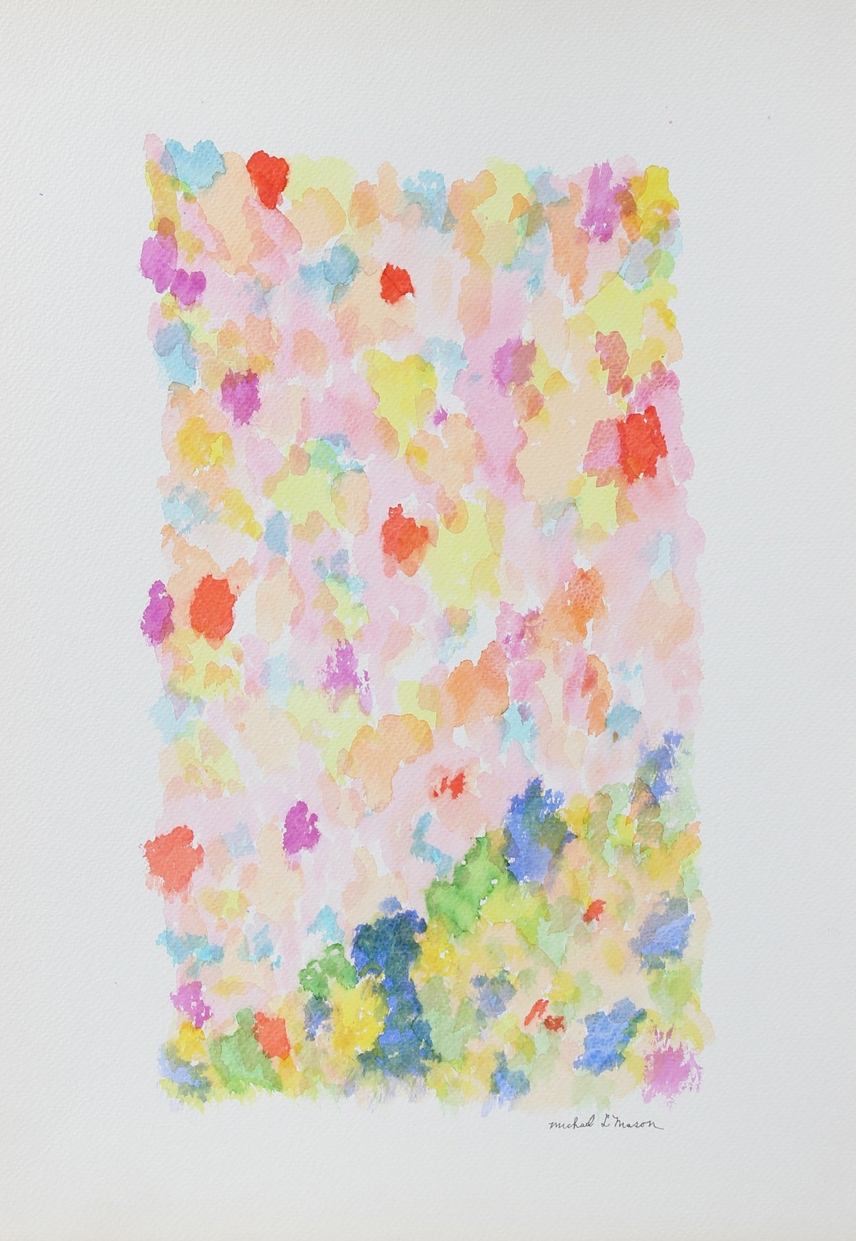 Sunny Color Field Abstract &lt;br&gt;1963 Watercolor &lt;br&gt;&lt;br&gt;#98121
