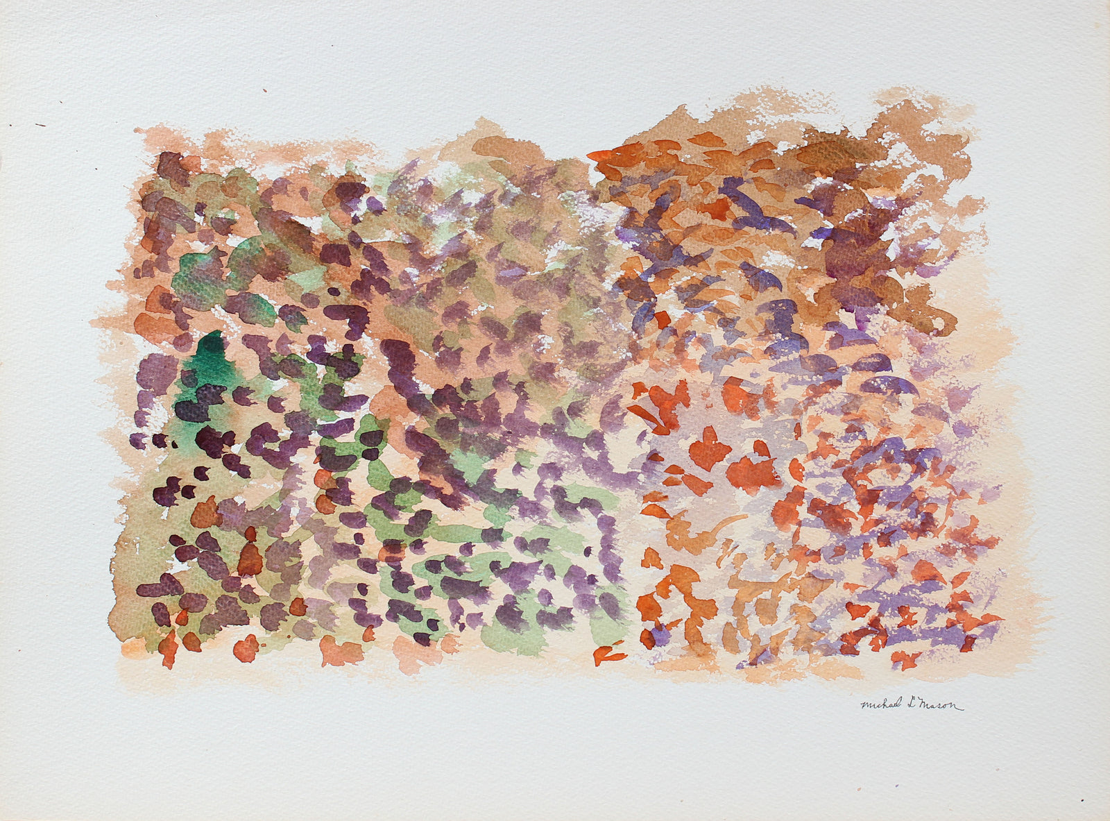 Warm Abstract Color Field <br>1963 Watercolor <br><br>#98122