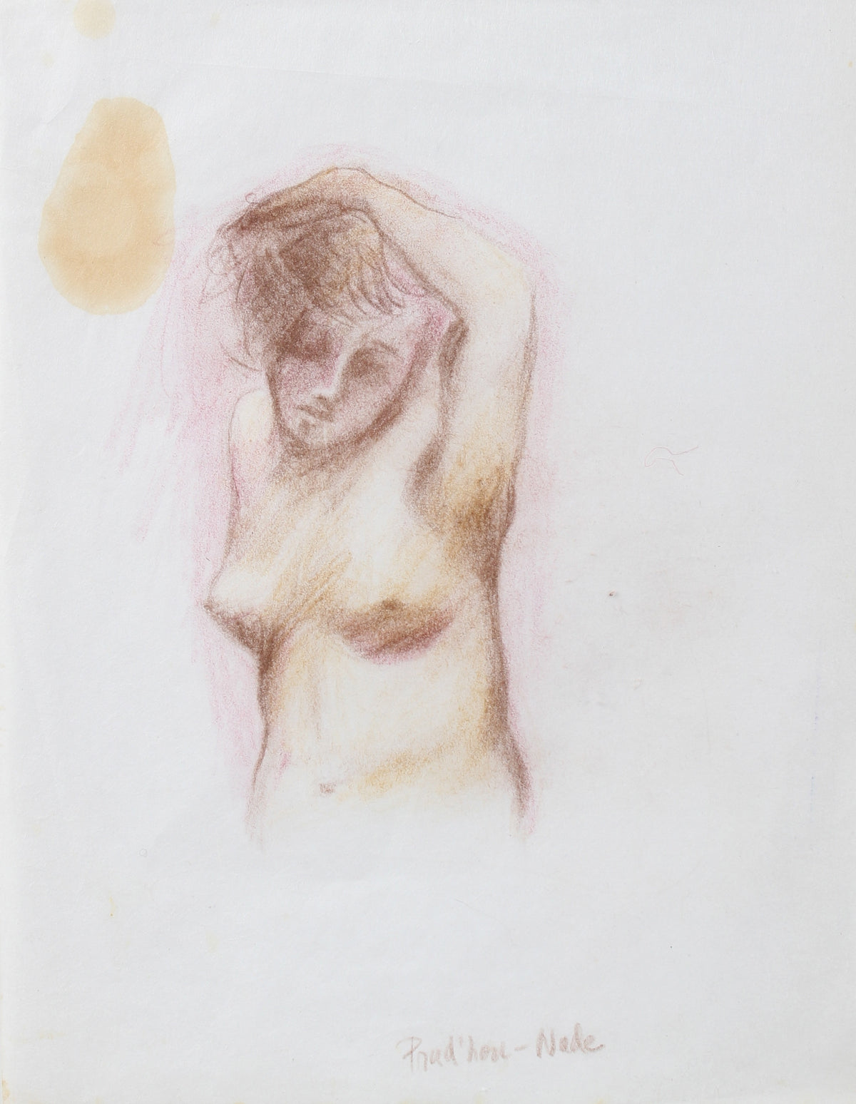 Dreamy Colored Pencil Nude&lt;br&gt;Mid-Late 20th Century&lt;br&gt;&lt;br&gt;#98142