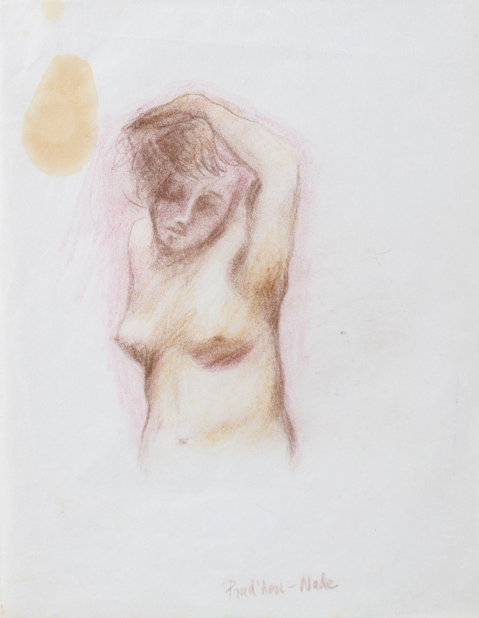 Dreamy Colored Pencil Nude<br>Mid-Late 20th Century<br><br>#98142