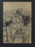 Seated Charcoal Nude with Ladder<br>Mid - Late 20th Century<br><br>#98143