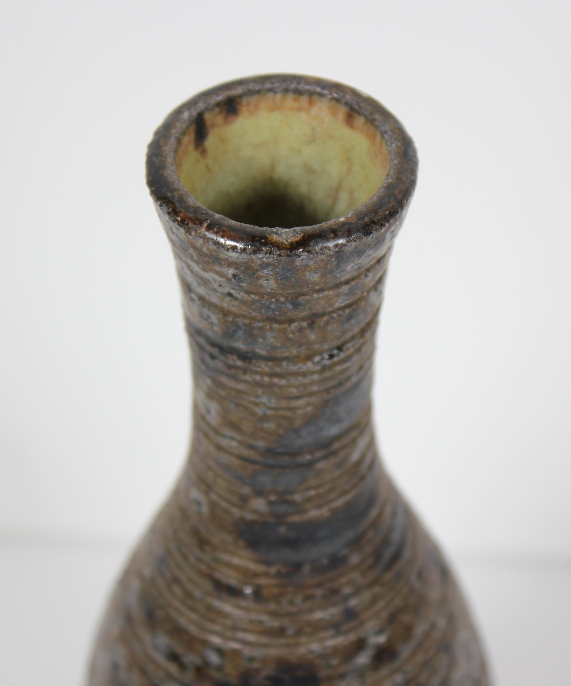 Narrow Brown & Black Ceramic Vase <br><br>#98334