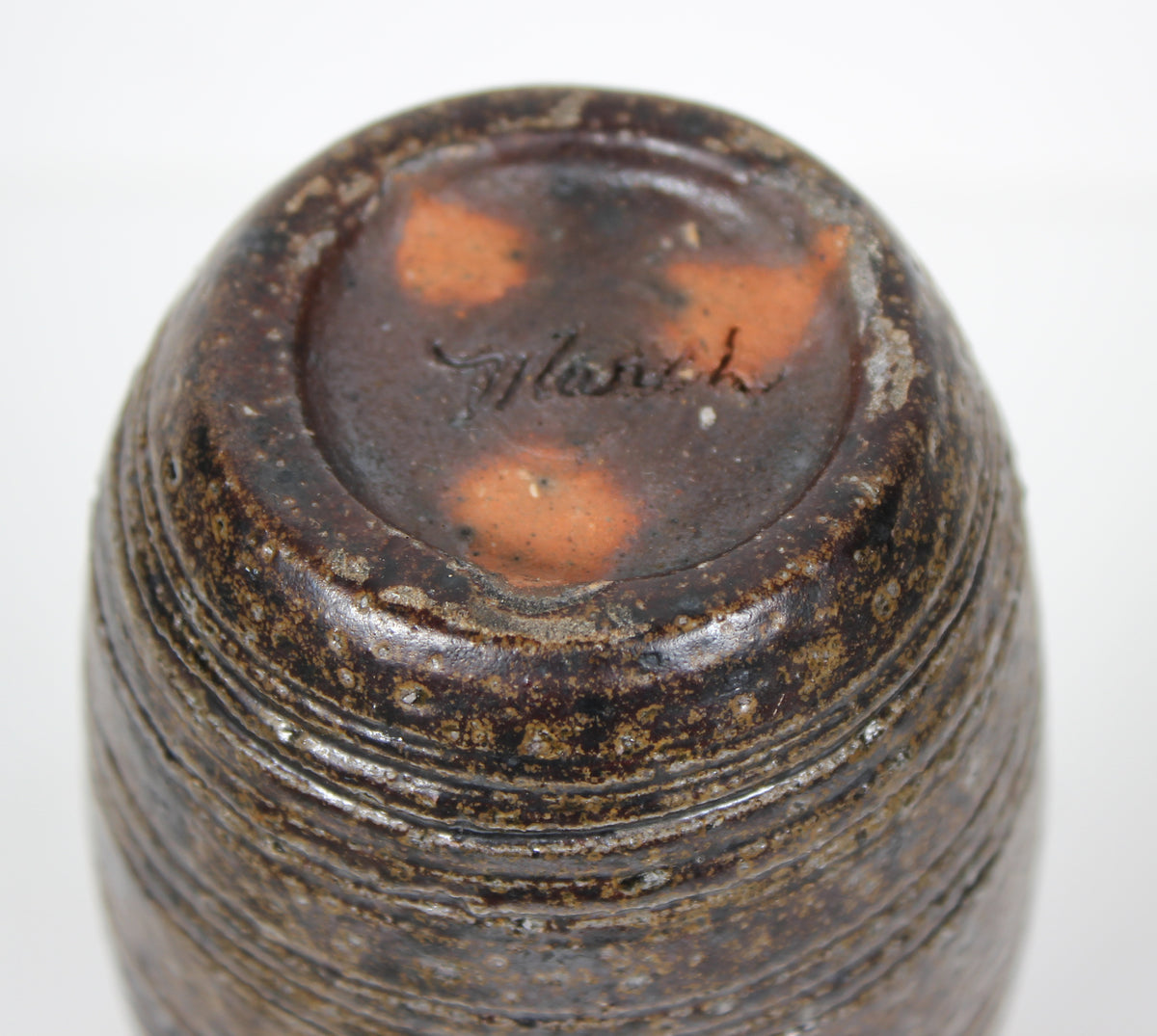 Narrow Brown & Black Ceramic Vase <br><br>#98334