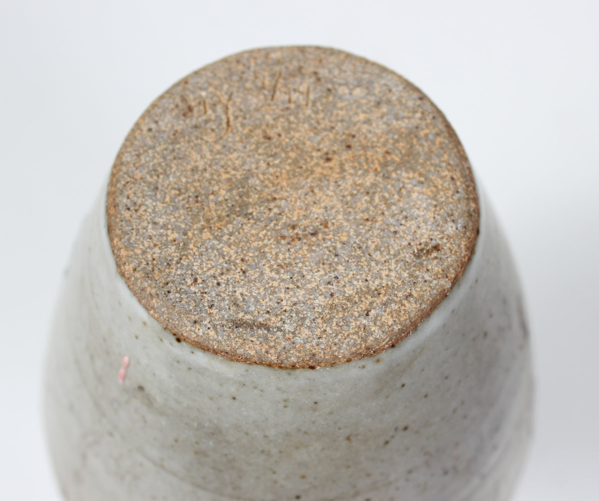 Cream Ceramic Vessel With Lightning Motif <br><br>#98354