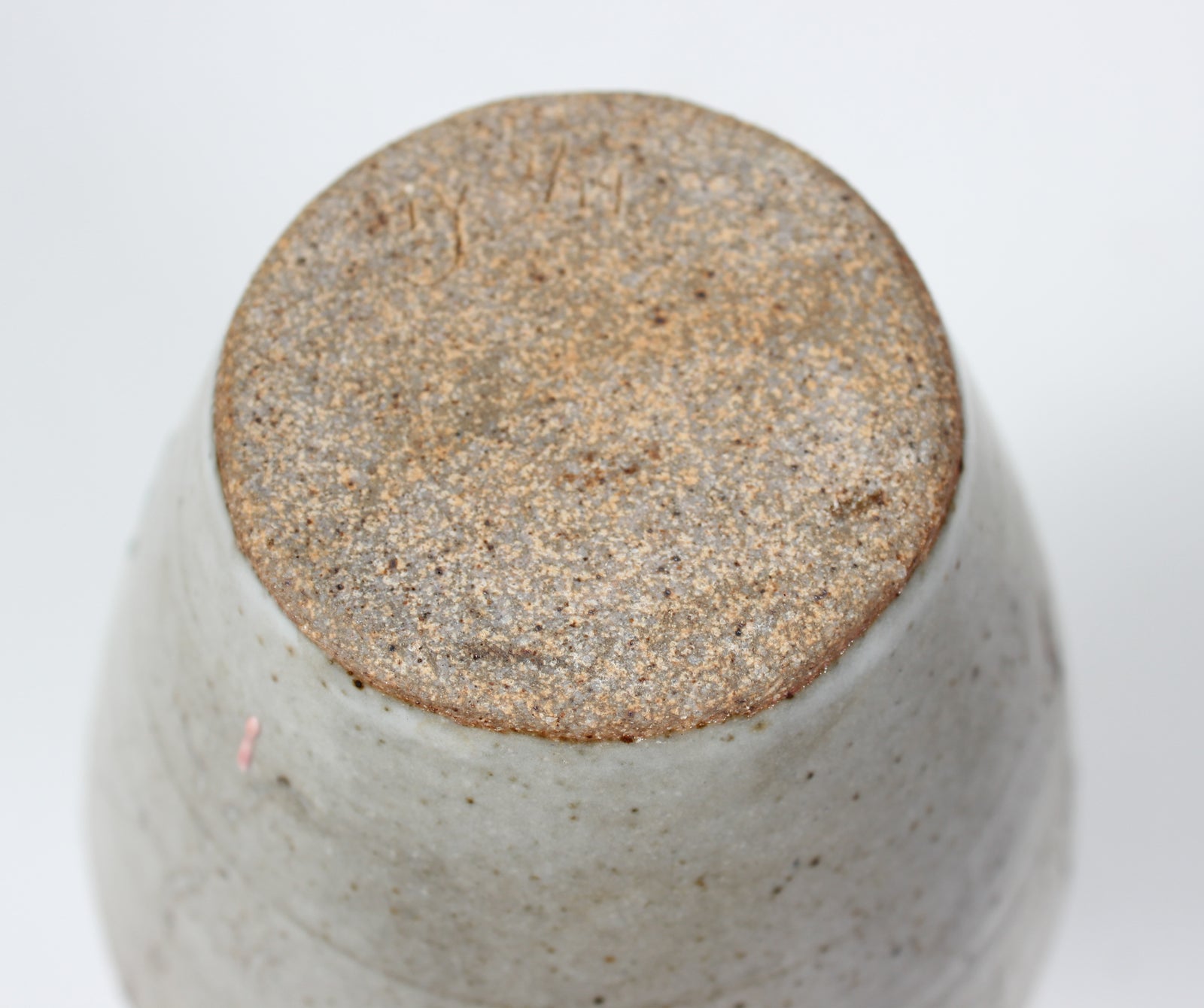 Cream Ceramic Vessel With Lightning Motif <br><br>#98354