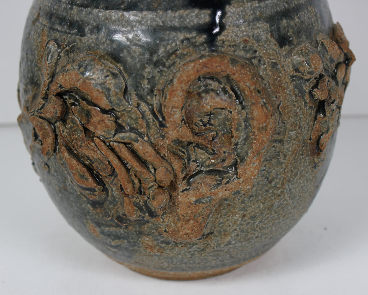 Stoneware Vase With Textured Exterior <br>20th Century <br><br>#98404