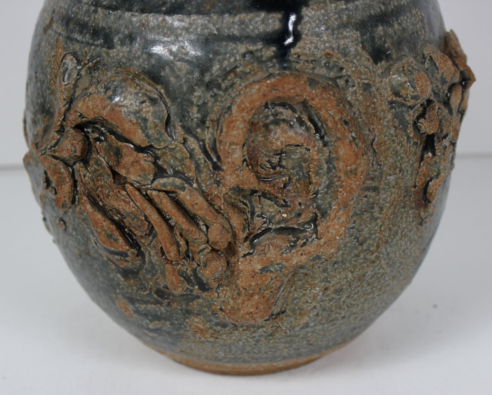 Stoneware Vase With Textured Exterior <br>20th Century <br><br>#98404