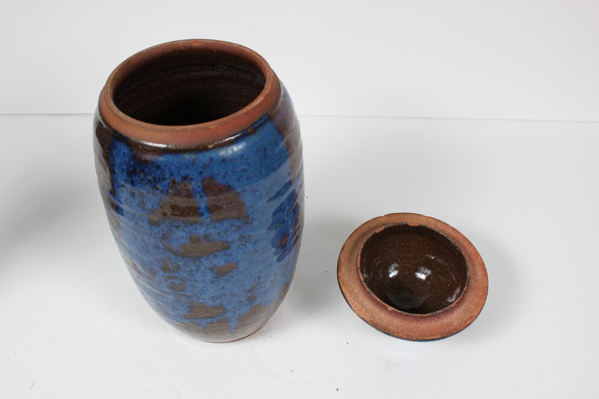 Black and Blue Ceramic Vessel <br><br>#98440