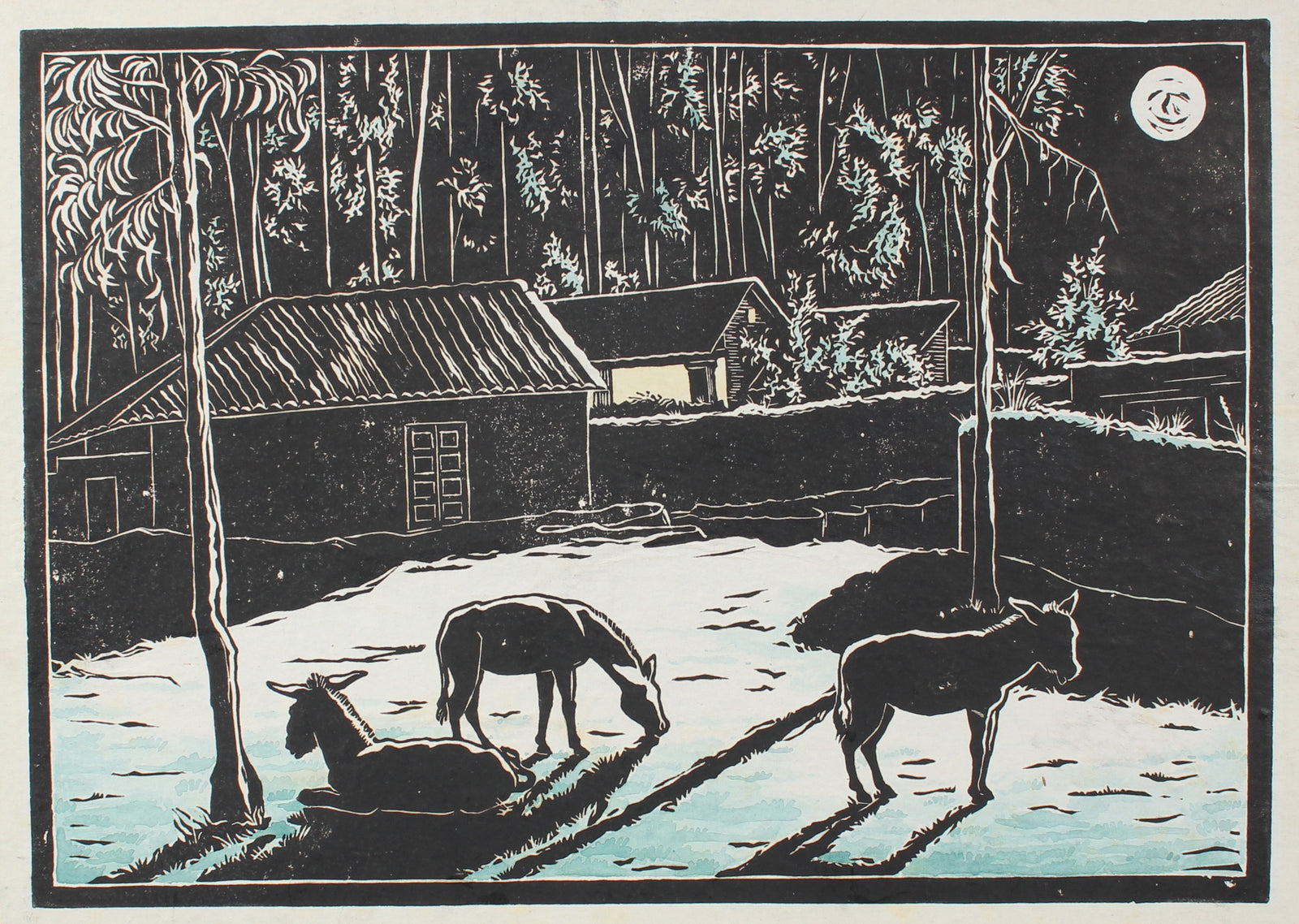 <i>Surrounds of Quito, Ecuador (La Floresta)</i> <br>1940 Linoleum Block Print<br><br>#98622