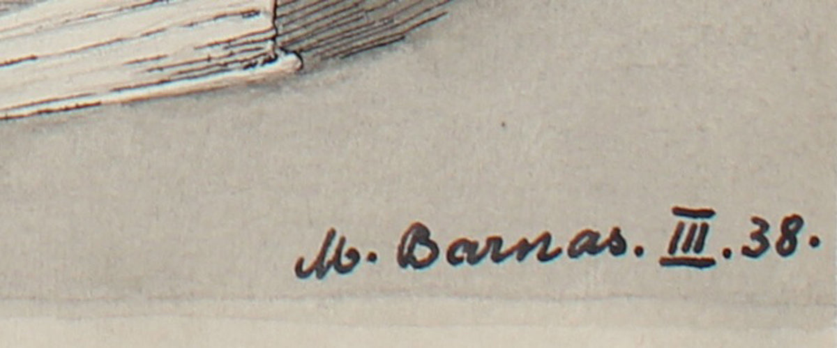 Candlestick, Book & Stein <br>1938 Ink Drawing <br><br>#98625