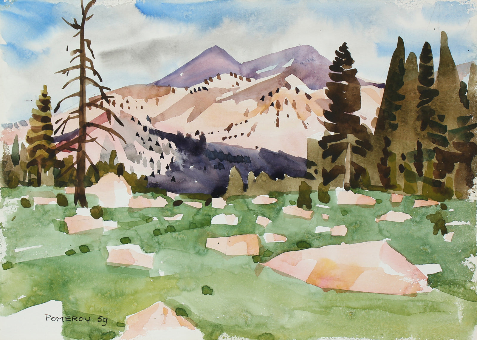 <i>High Sierra Meadows</i> <br>1959 Watercolor <br><br>#98635