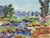 Idyllic Valley River Scene <br>1953 Watercolor <br><br>#98644