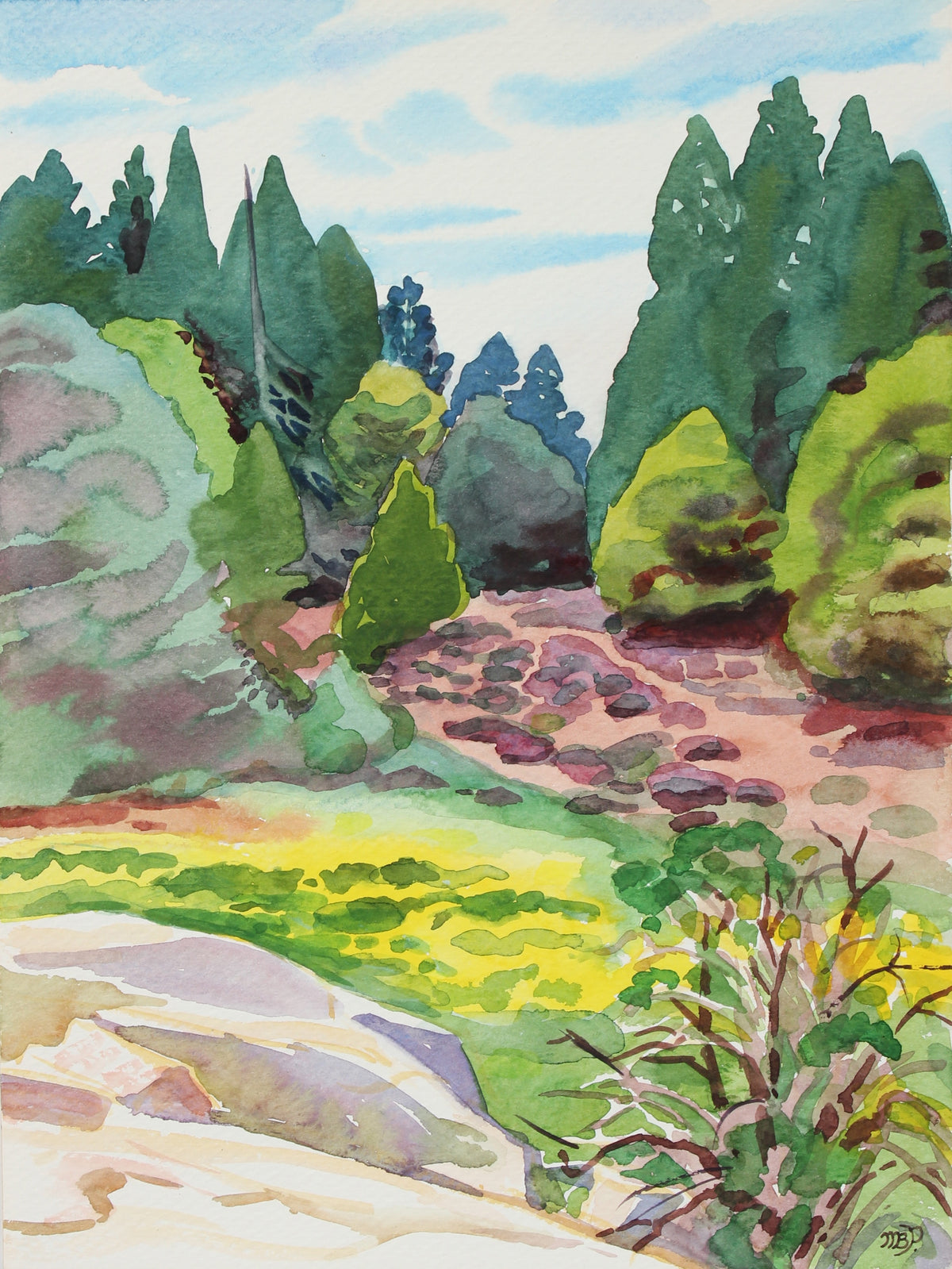 &lt;i&gt;Where the Underground Stream Flows&lt;/i&gt; &lt;br&gt;1985 Watercolor &lt;br&gt;&lt;br&gt;#98646