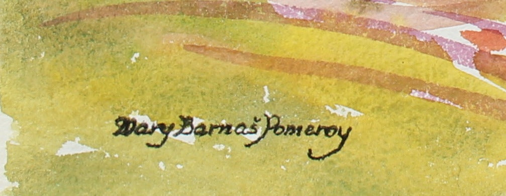 Red Shoreline <br>Mid Century Watercolor <br><br>#98652