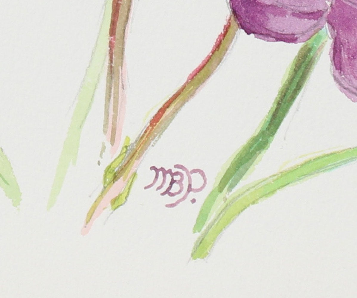<i>Violets</i><br>Mid-Late 20th Century Watercolor<br><br>#98655
