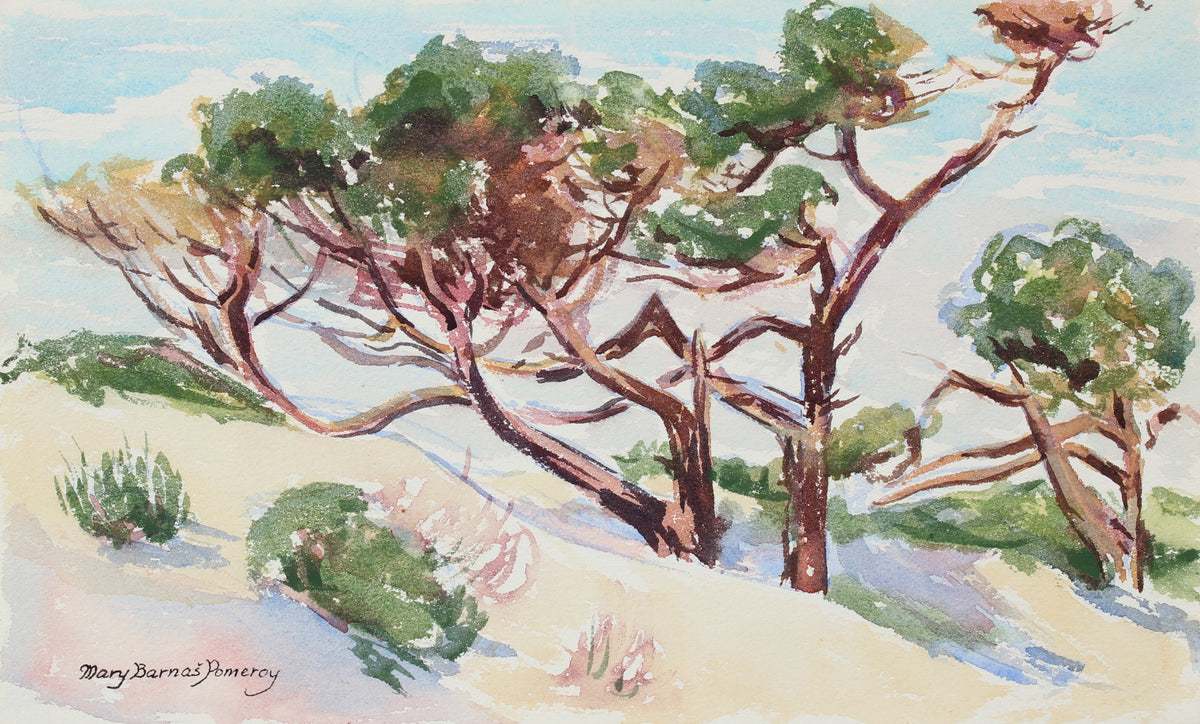 &lt;i&gt; Trees on a Hill &lt;/i&gt; &lt;br&gt; Mid-Late 20th Century Watercolor&lt;br&gt;&lt;br&gt;#98656