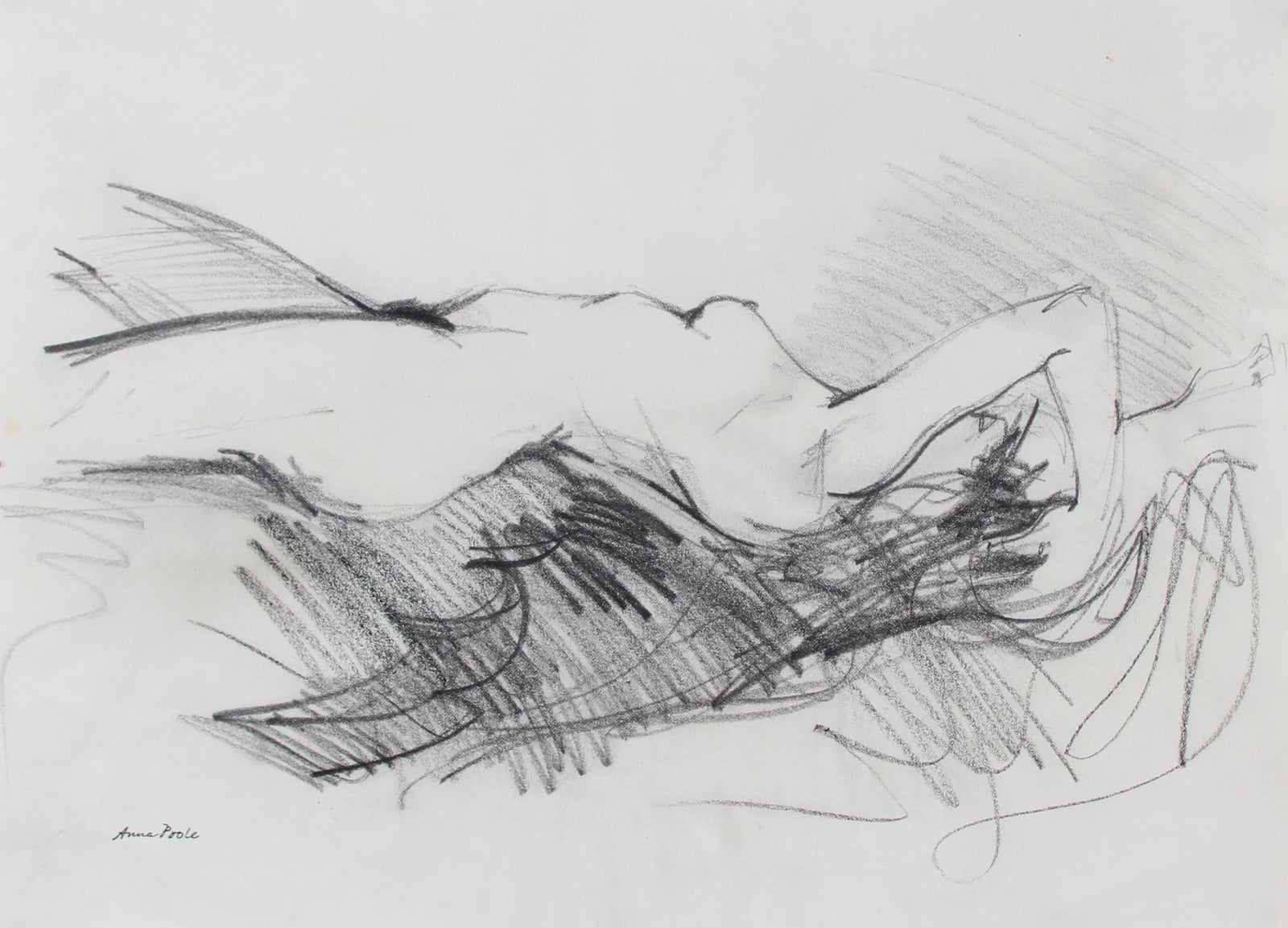 Nude Figure Study <br>Late 20th Century Graphite <br><br>#98938