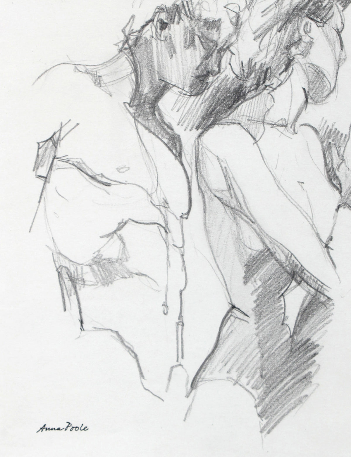 Nude Figure Pair <br>20th Century Graphite <br><br>#98940
