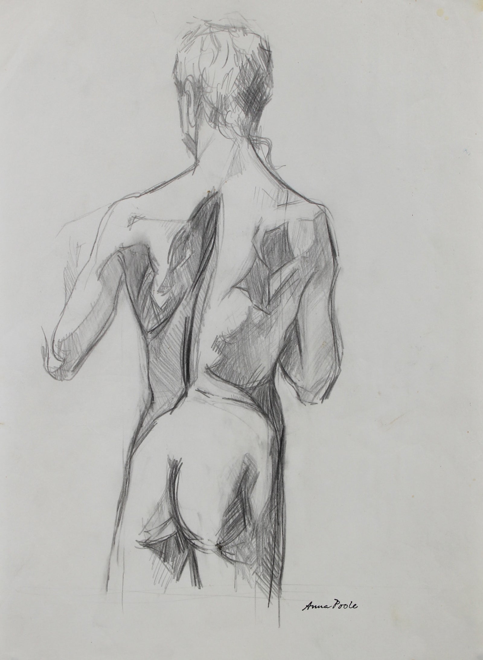 Torso Study - Male<br>Late 20th Century Graphite<br><br>#98950