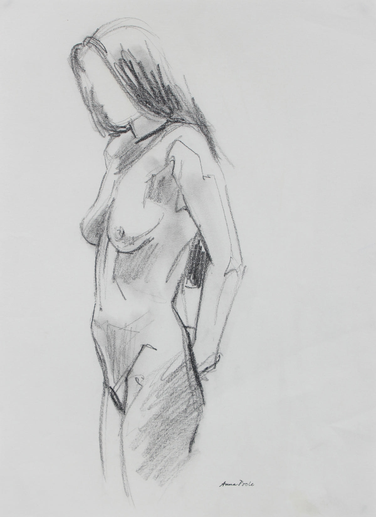 Female Nude Figure Study &lt;br&gt;Late 20th Century Graphite &lt;br&gt;&lt;br&gt;#98961
