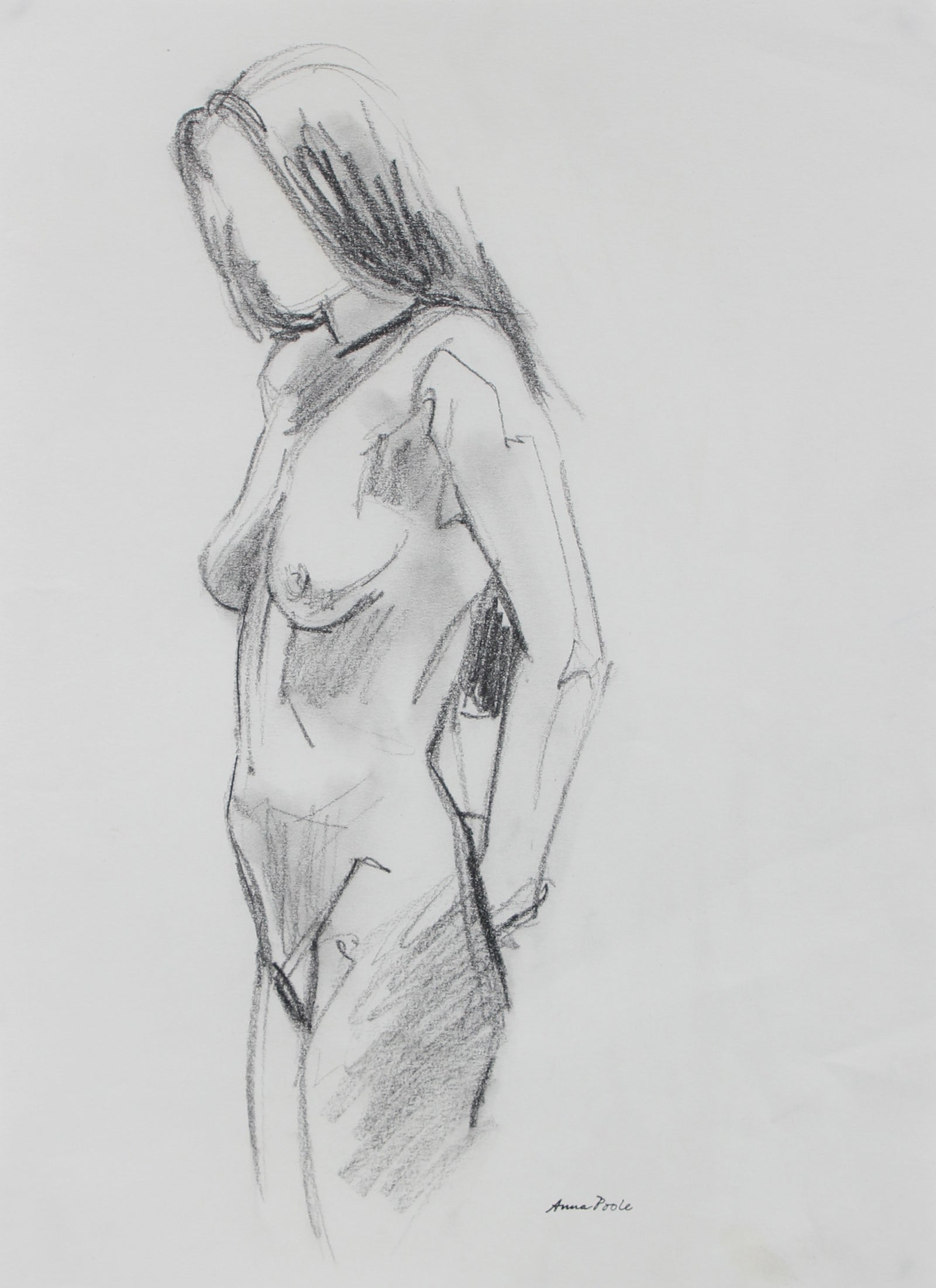 Female Nude Figure Study <br>Late 20th Century Graphite <br><br>#98961
