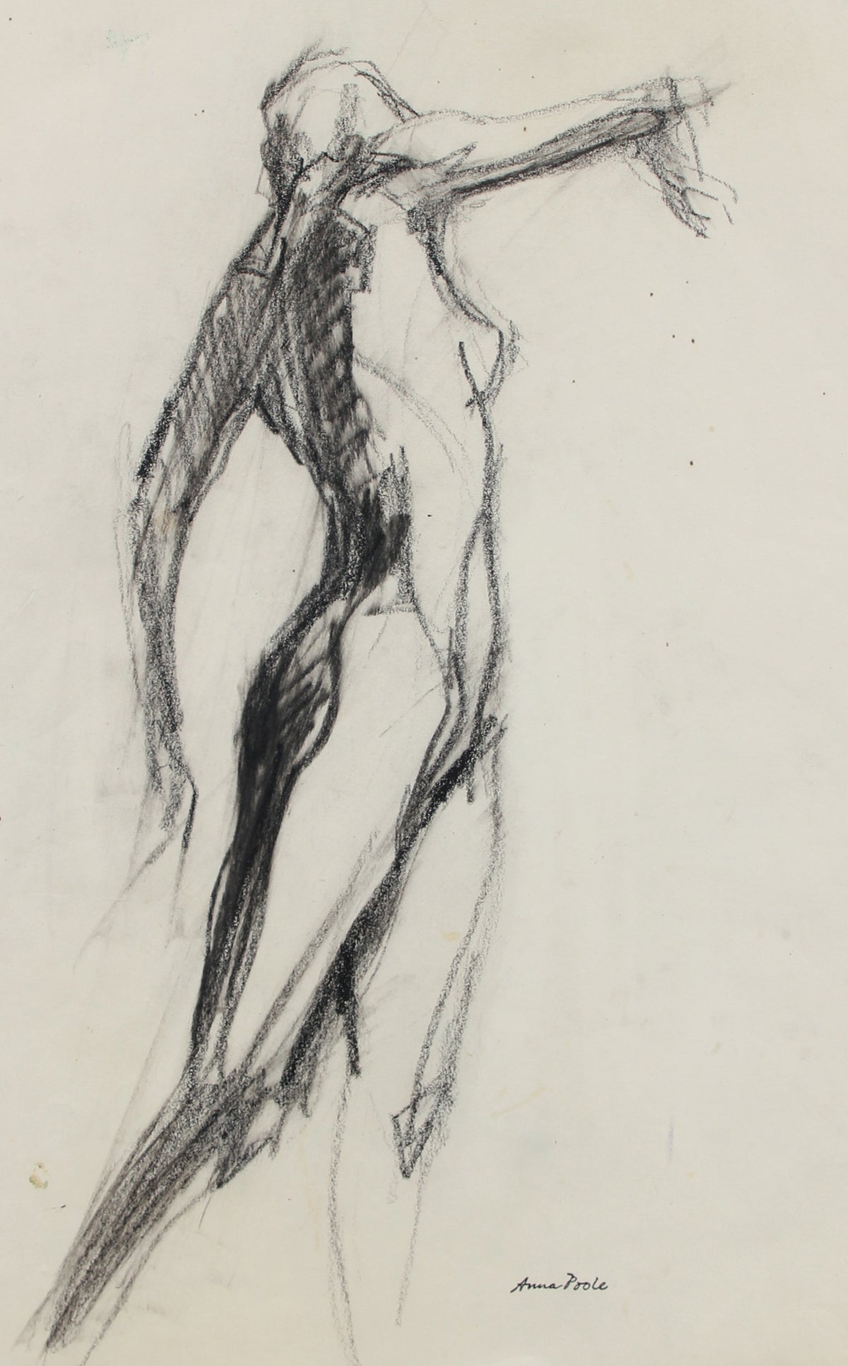 Nude Figure Study &lt;br&gt;Late 20th Century Charcoal &lt;br&gt;&lt;br&gt;#98971