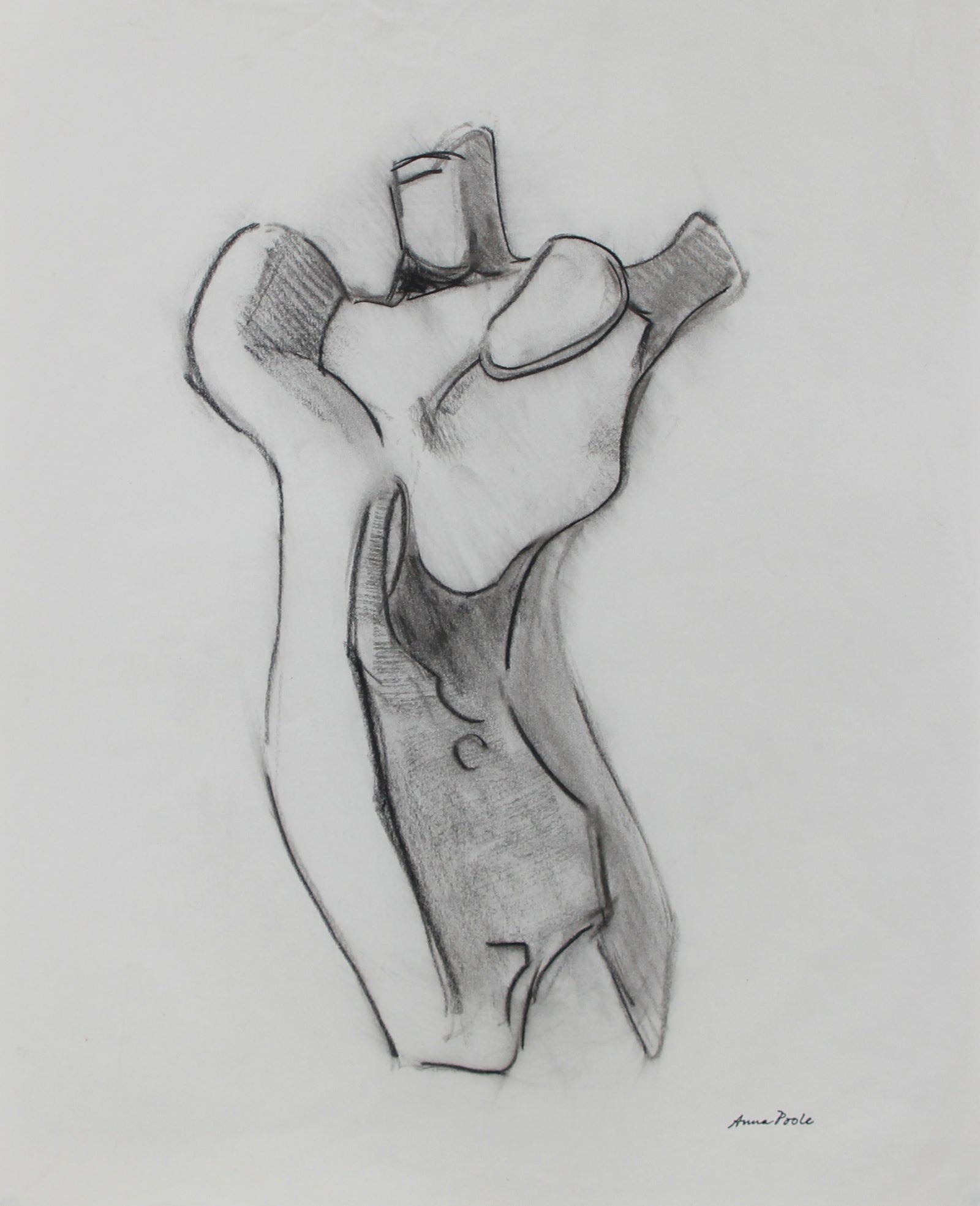 Torso Figure Study <br>Late 20th Century Charcoal <br><br>99009