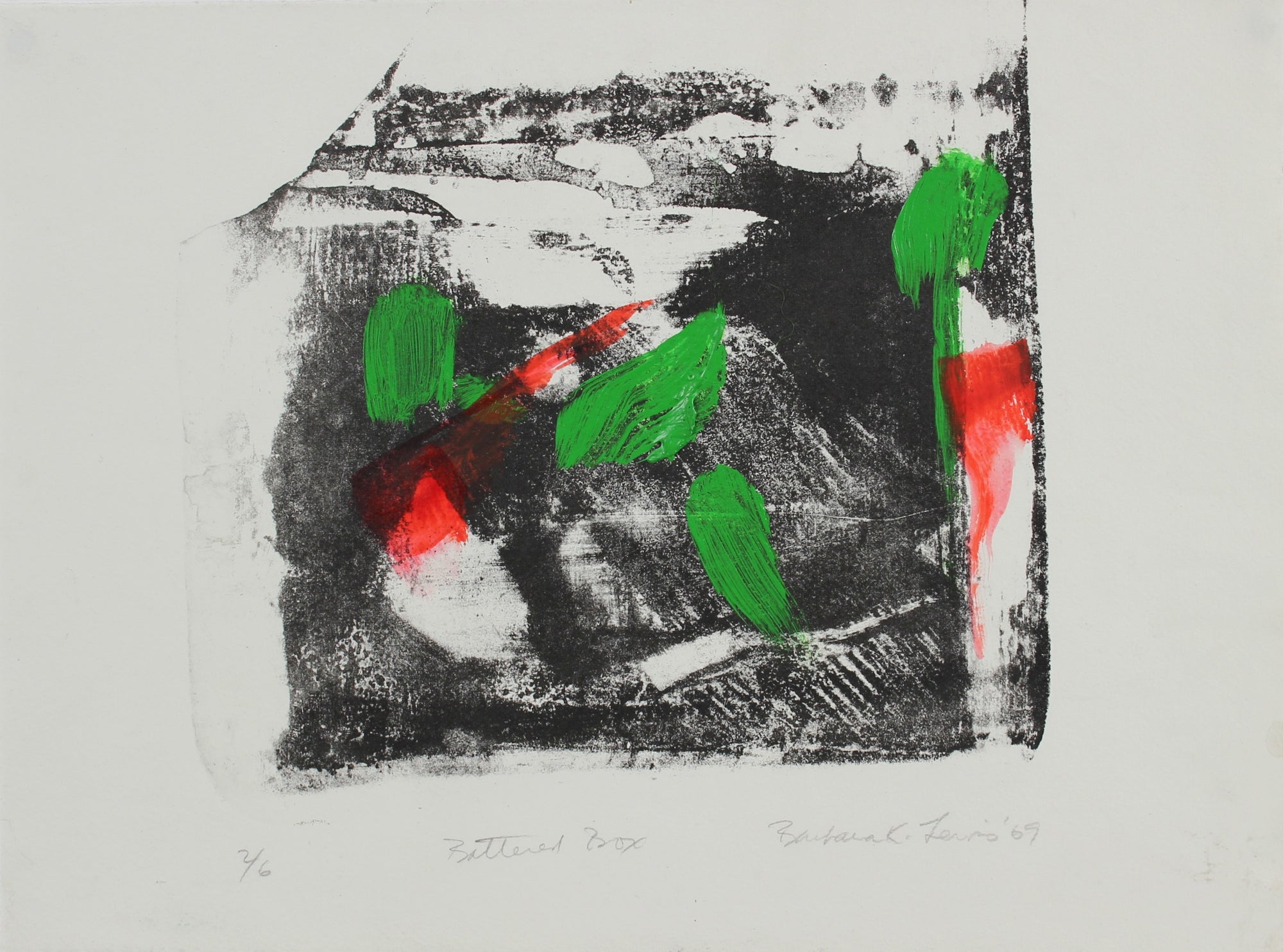 <I>Battered Box</I> <br>1969 Lithograph & Acrylic<br><br>#99069
