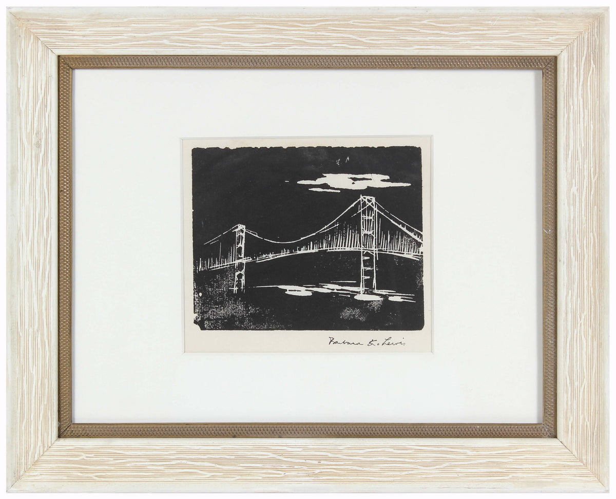 View of the Golden Gate Bridge&lt;br&gt;Late 20th Century Woodblock&lt;br&gt;&lt;br&gt;#99070