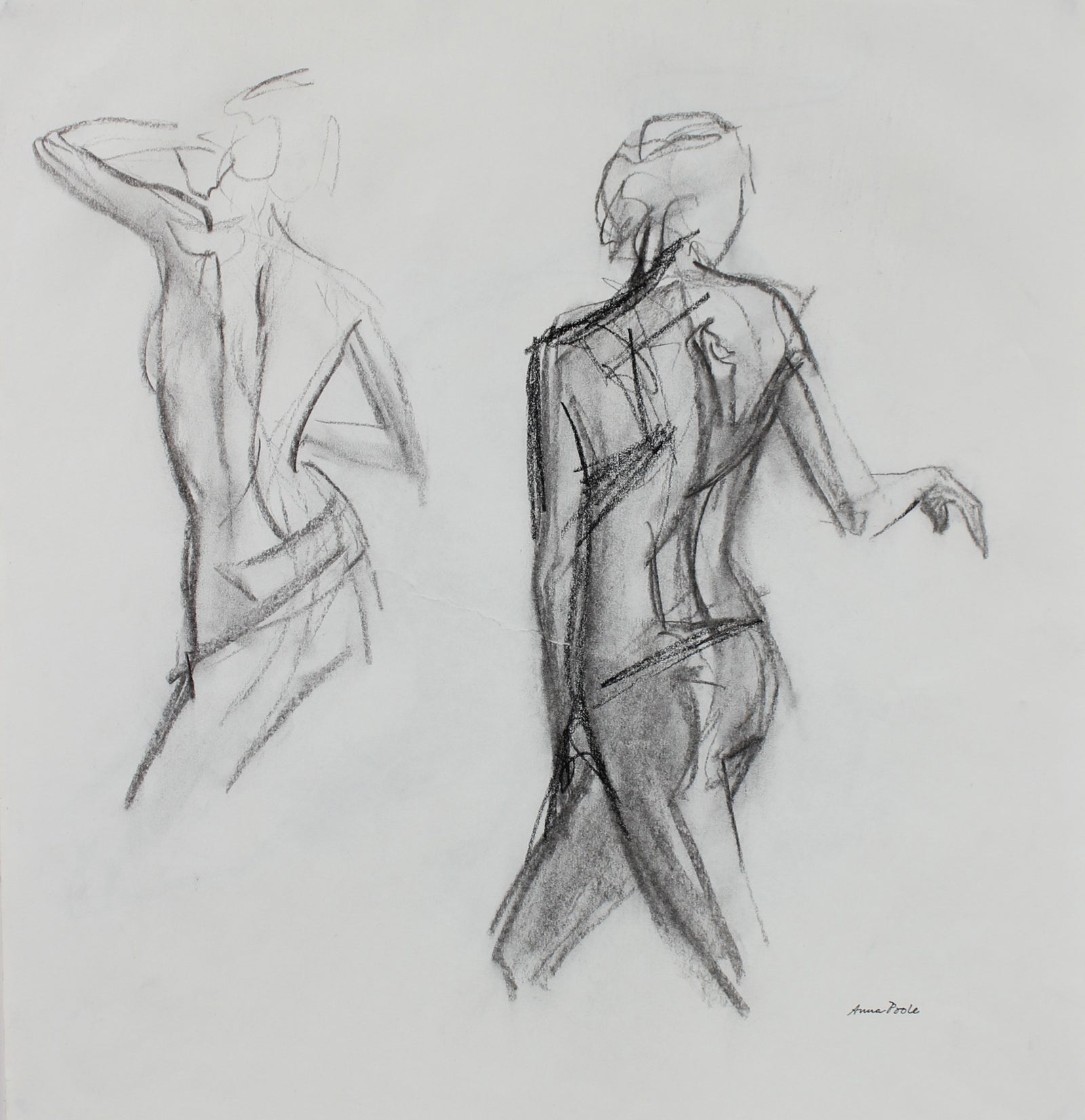 Nude Figure Study <br>Late 20th Century Charcoal <br><br>#99082